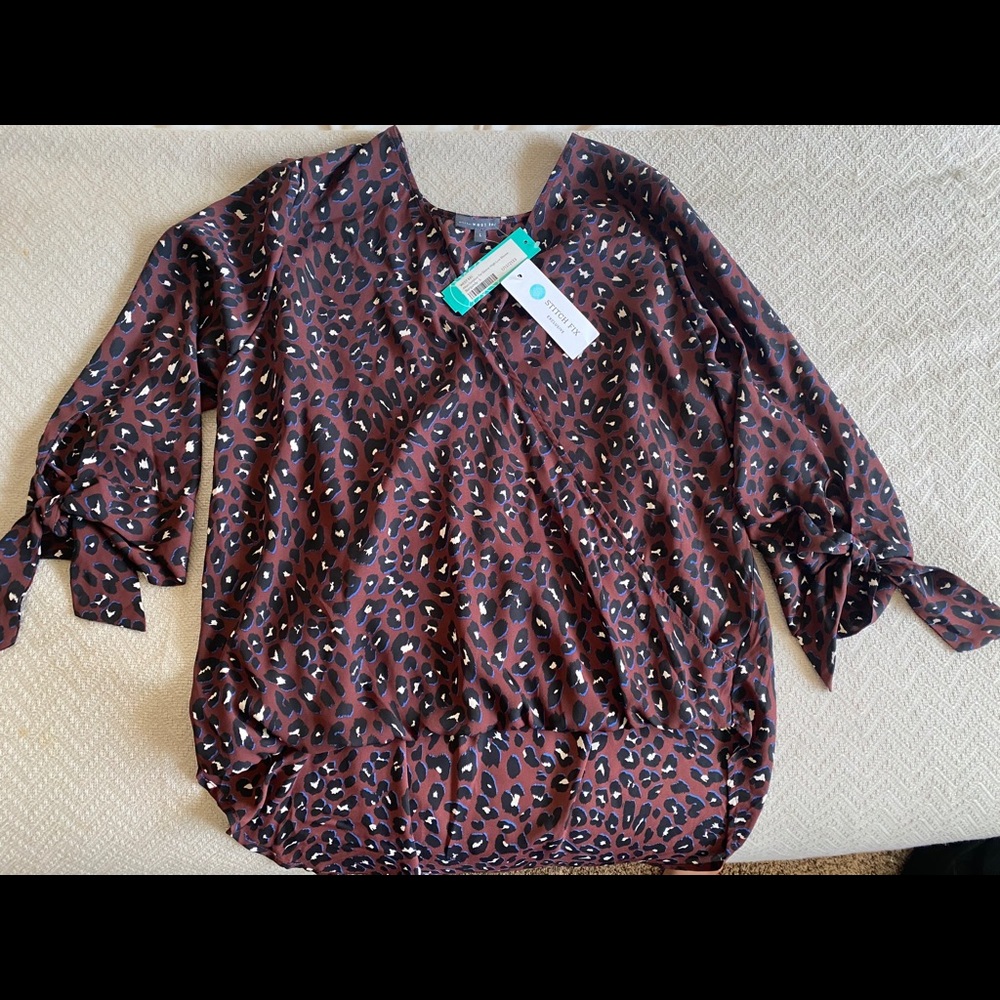 West Kei Leopard blouse size Large